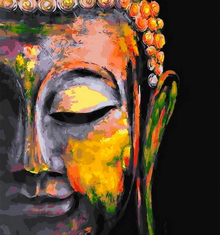 Schilderen op nummer Buddha Zwart